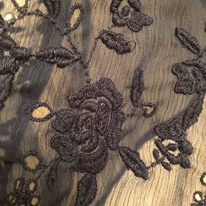 Black See through lace tank top w semi-open back